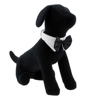 Winey Bitches Co Black Satin Bowtie w/ White Cotton Collar