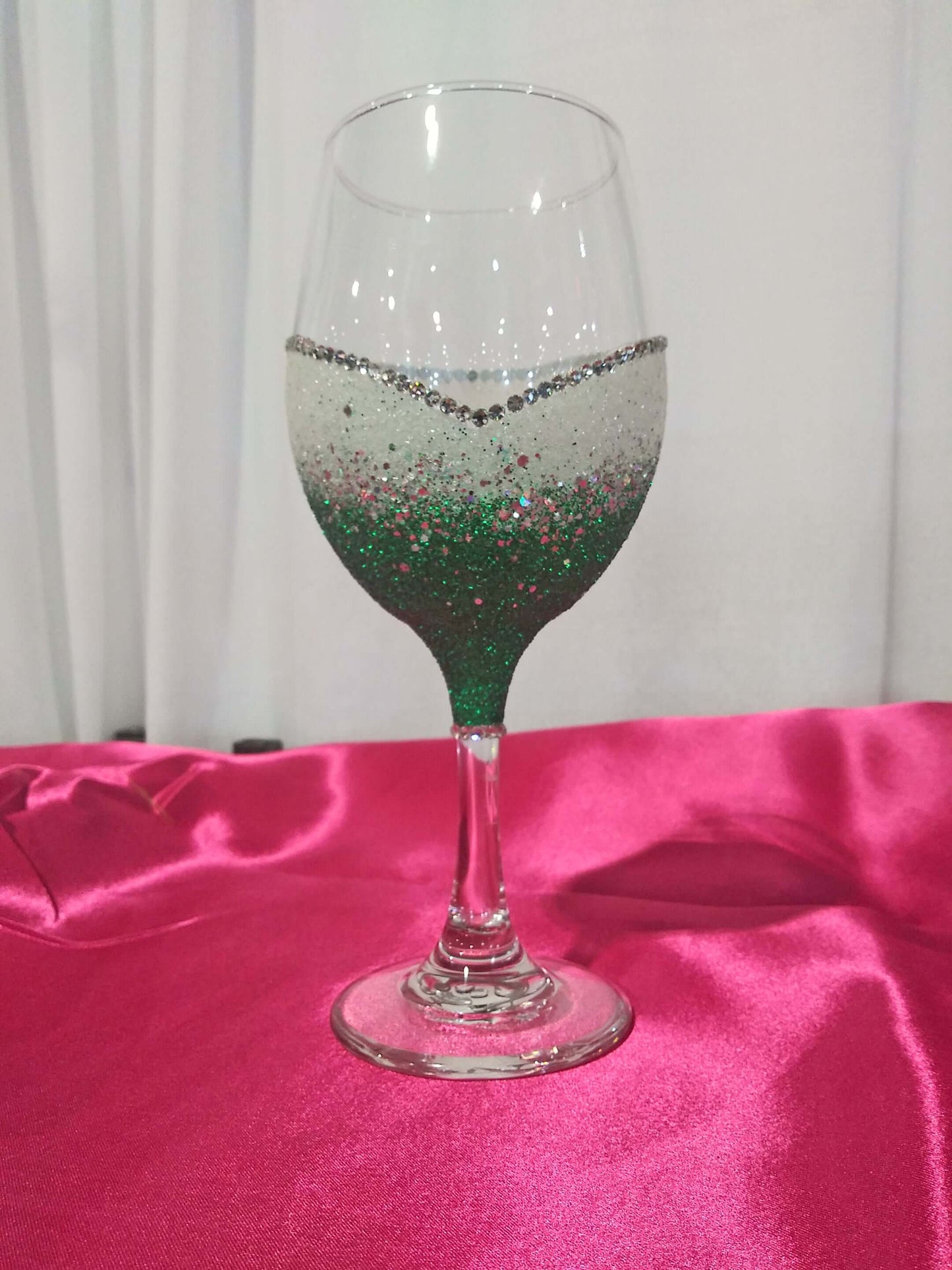 Blinged Two Tone Stem or Stemless Wine Glasses
