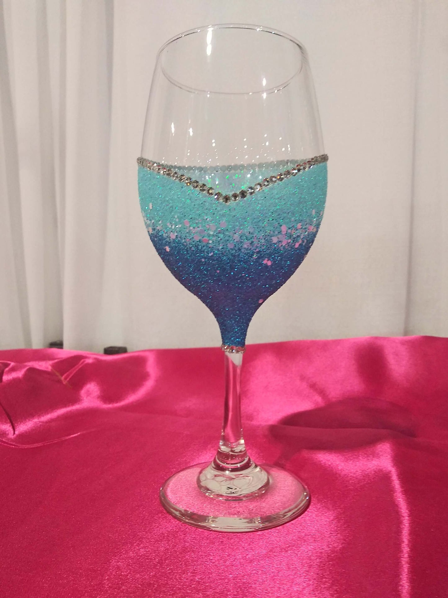 Blinged Two Tone Stem or Stemless Wine Glasses