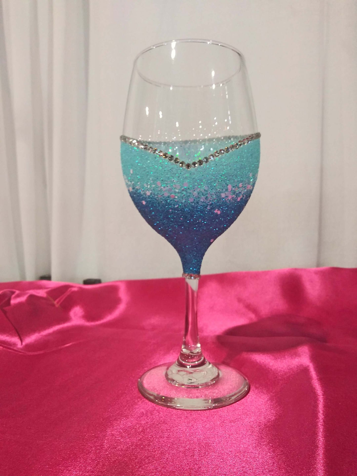 Blinged Two Tone Stem or Stemless Wine Glasses