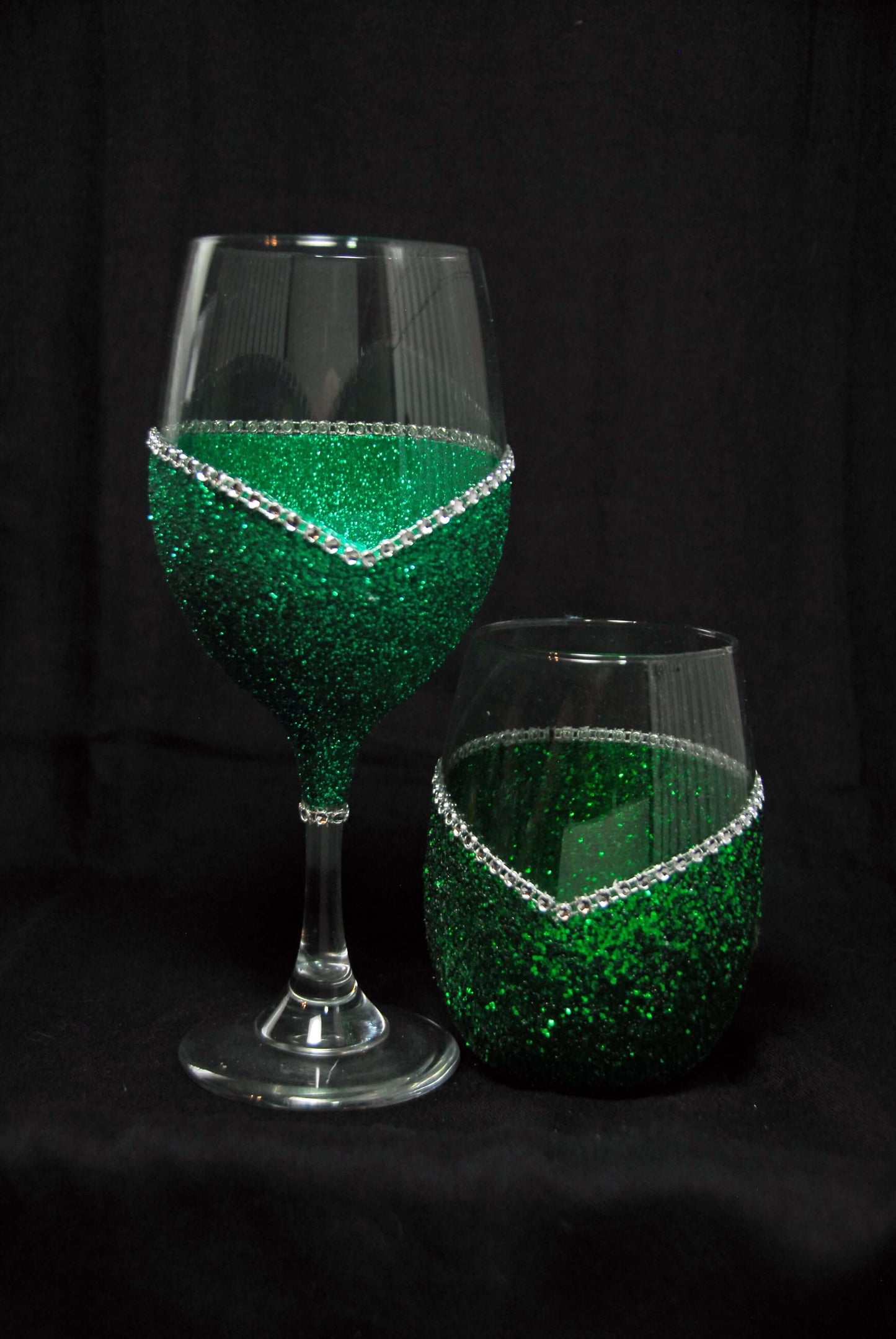 Bling Stem TRITON Shatterproof V Style Wine Glasses-Choose your color