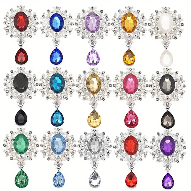 Stunning Tear Drop Dangle Tipsy Sips "Magnetic Bling for your Wine Glass" Choose Colors