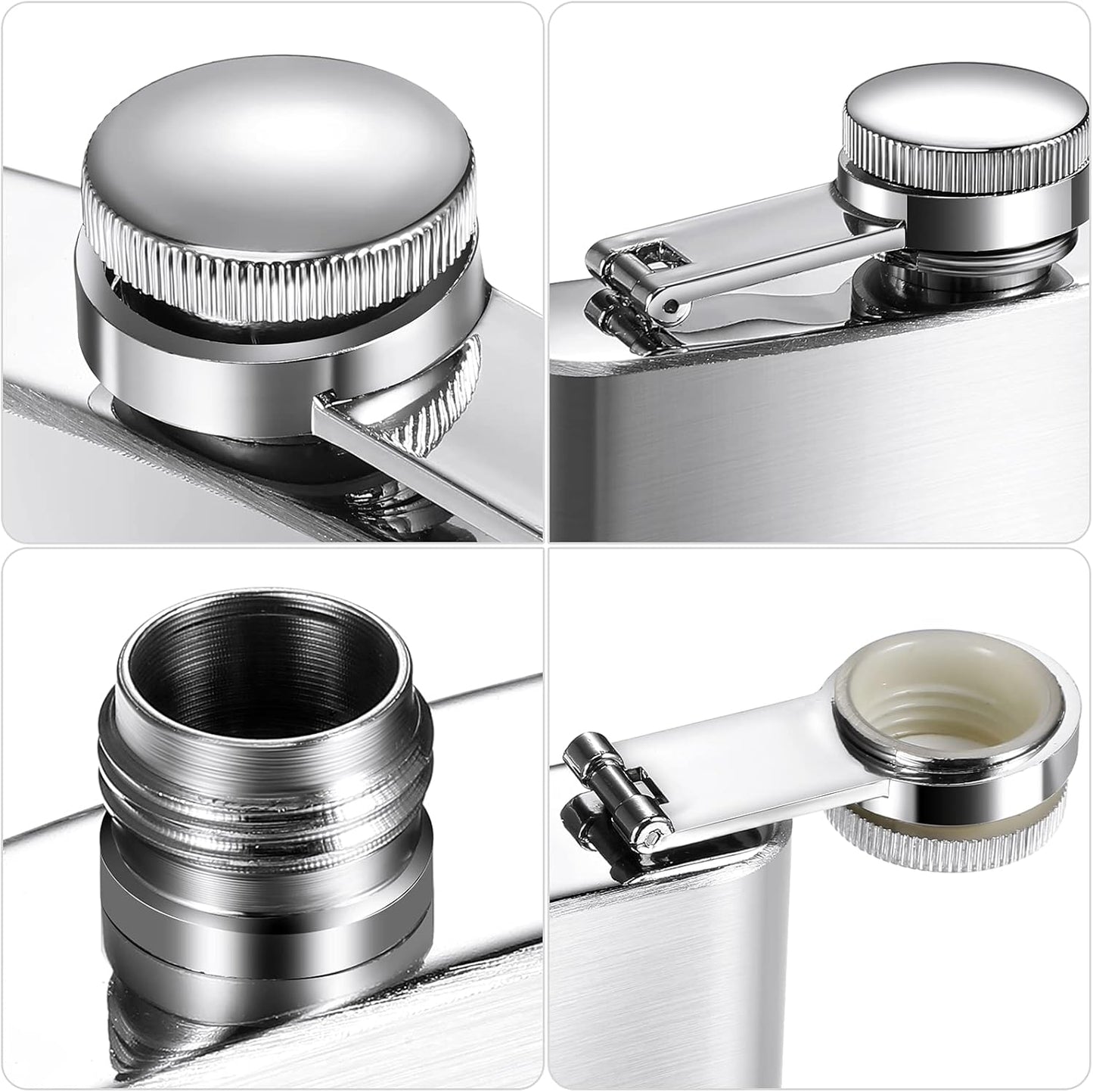 Military Space Force Stainless Steel Flask Silver 8 oz. Leak Proof