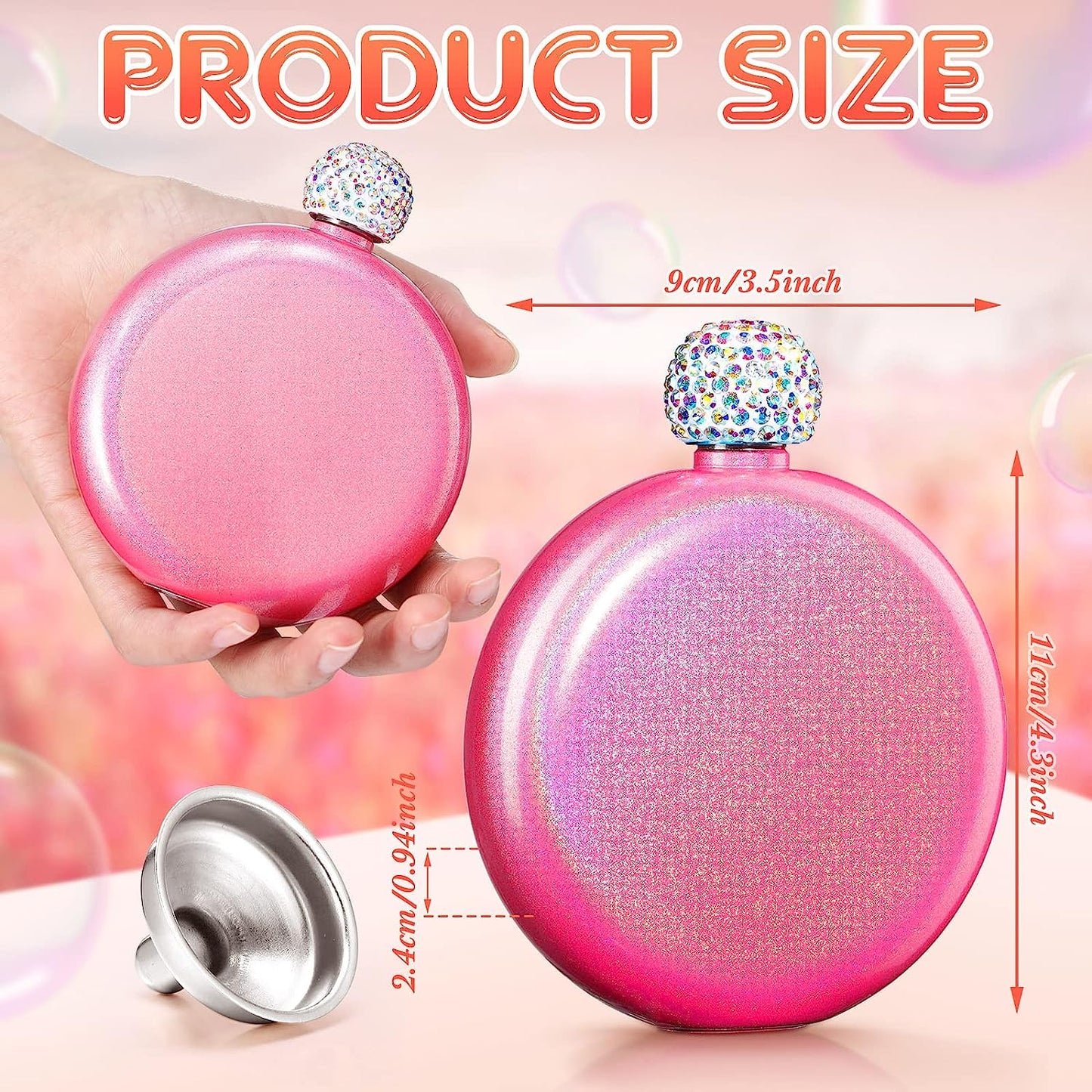 Winey Bitches Women's Round Blank Flasks- Choose color