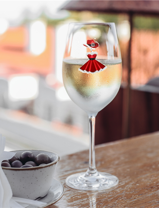 NEW- Lrg Cowgirl Christmas Dress Holiday Tipsy Sips! "Magnetic Bling for your Wine Glass"