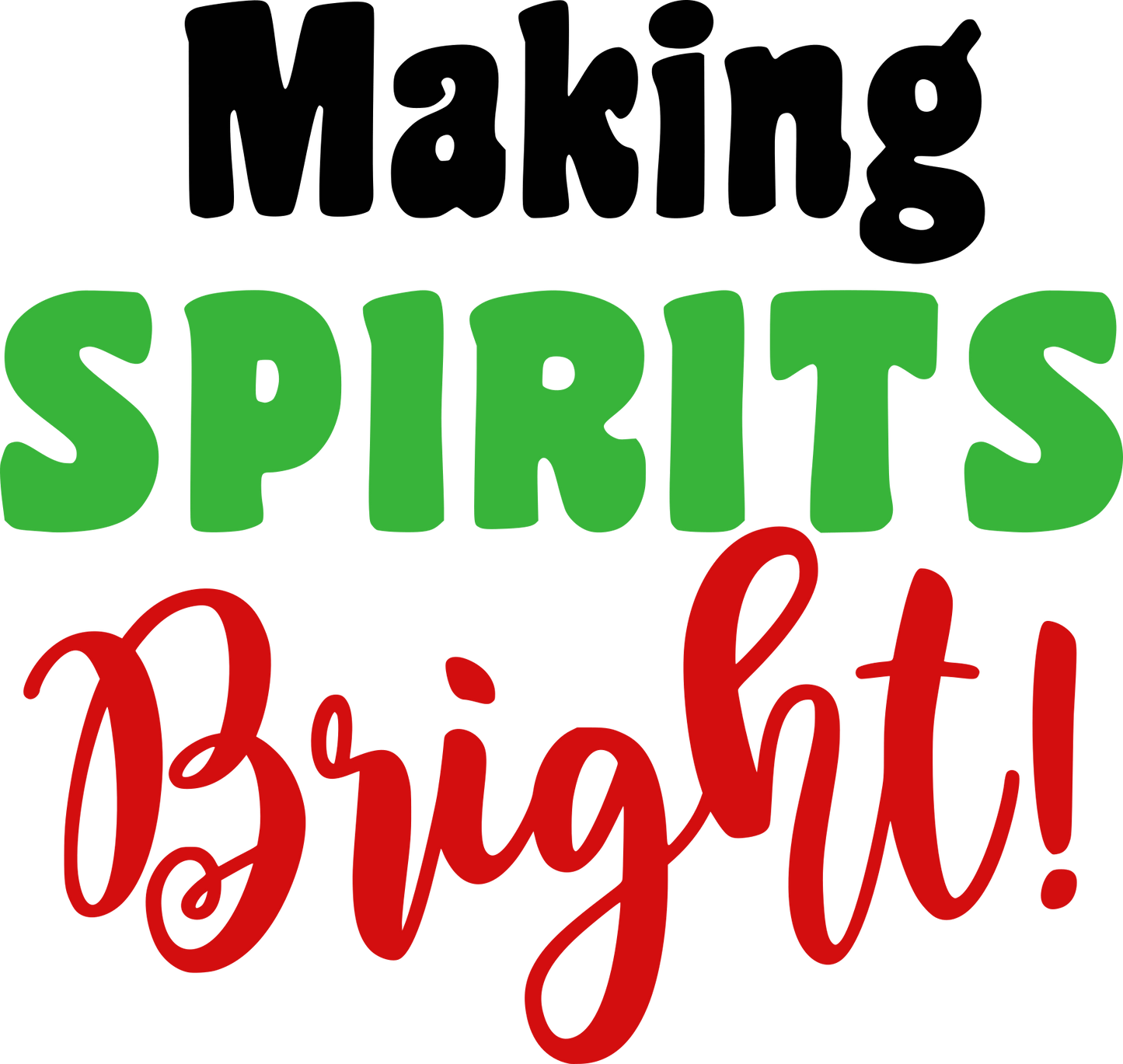 Winey Bitches Co "Making Spirits Bright" Holiday Drinkware-Choose your color