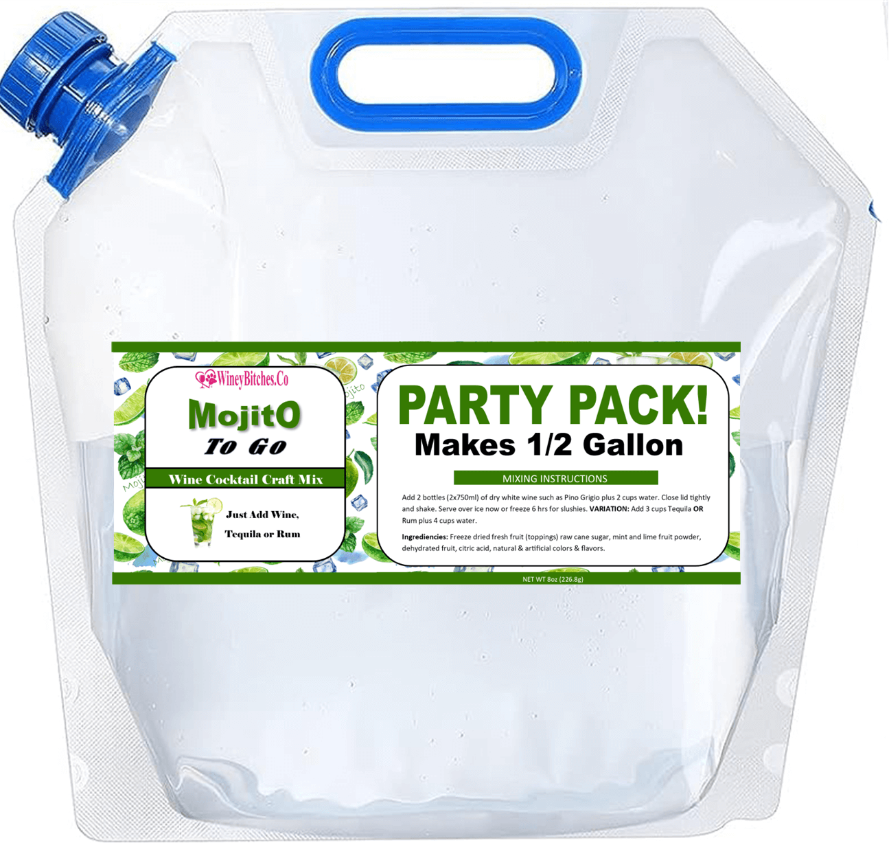 Sipperz~ Big Kahuna Party Pack To Go Craft Cocktail Mixes in bulk- Makes 1/2 Gallon
