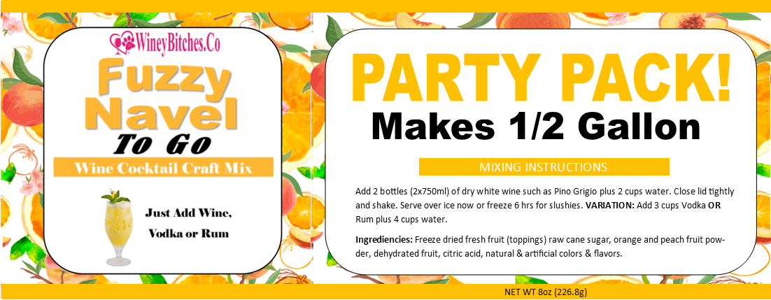 Sipperz~ Big Kahuna Party Pack To Go Craft Cocktail Mixes in bulk- Makes 1/2 Gallon