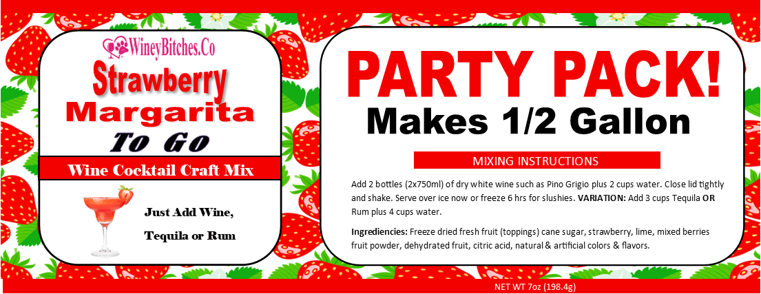 Sipperz~ Big Kahuna Party Pack To Go Craft Cocktail Mixes in bulk- Makes 1/2 Gallon