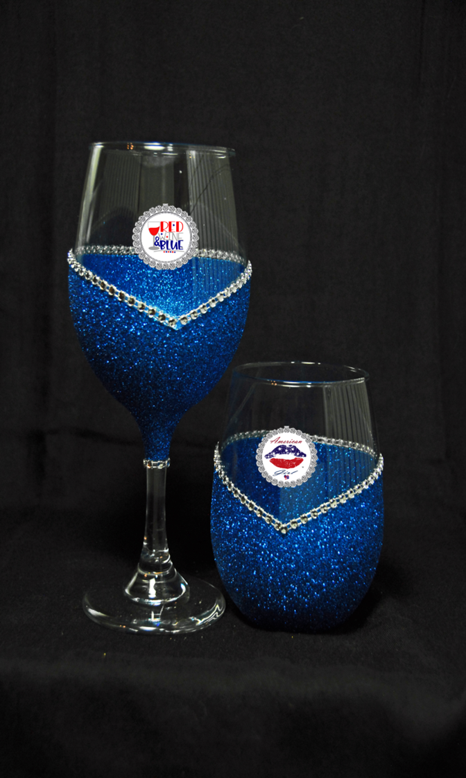 Winey Bitches Co Love Heart Patriotic Tipsy Sip Magnectic Wine Charm