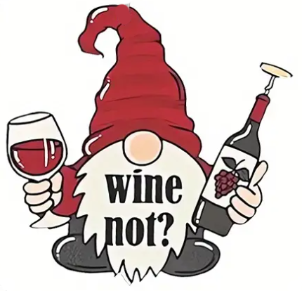 NEW- "Wine Not" Christmas Gnome Holiday Tipsy Sips! "Magnetic Bling for your Wine Glass" (Copy)