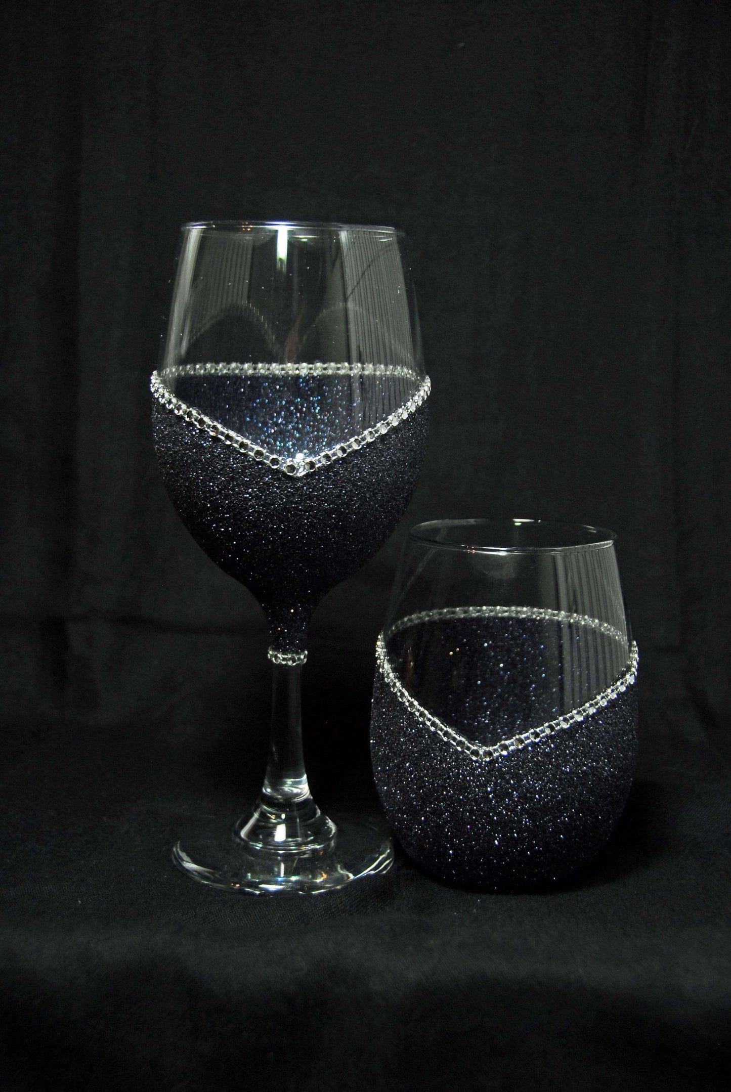 Barware Black & Silver / Stem Copy of Winey Bitches Co ""Nice With A Hint Of Naughty" Holiday Drinkware-Choose your color WineyBitchesCo