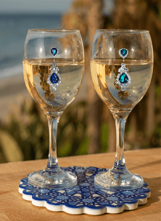 Winey Bitches Co Gem Stone Danglers Tipsy Sips "Magnetic Bling for your Wine Glass" choose your color