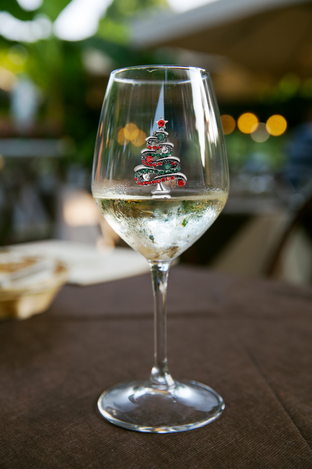 Winey Bitches Co Modern Christmas Tree Tipsy Sips! "Magnetic Bling for your Wine Glass"