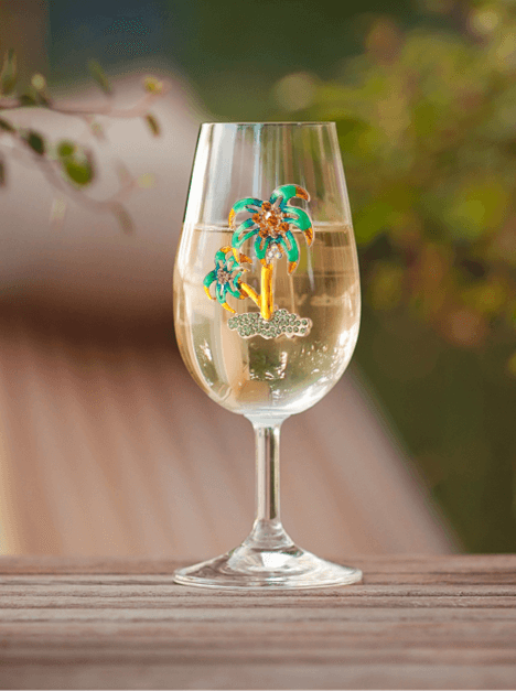 Winey Bitches Co Coconut Palmtrees Tipsy Sip "Magnetic Bling for your Wine Glass"