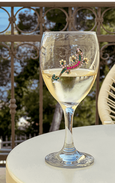 Winey Bitches Co Gecko Tipsy Sip "Magnetic Bling for your Wine Glass"
