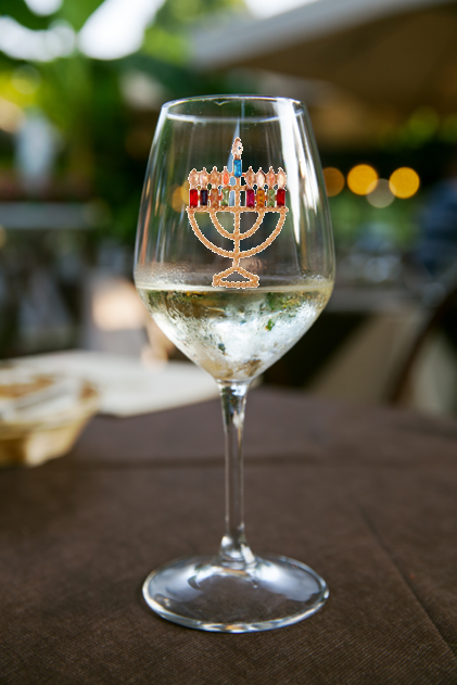 Winey Bitches Co Menorah Tipsy Sip! "Magnetic Bling for your Wine Glass"
