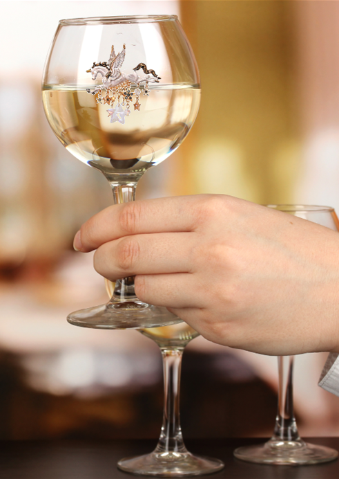 Winey Bitches Co Pegasus/ Unicorn Tipsy Sip "Magnetic Bling for your Wine Glass"