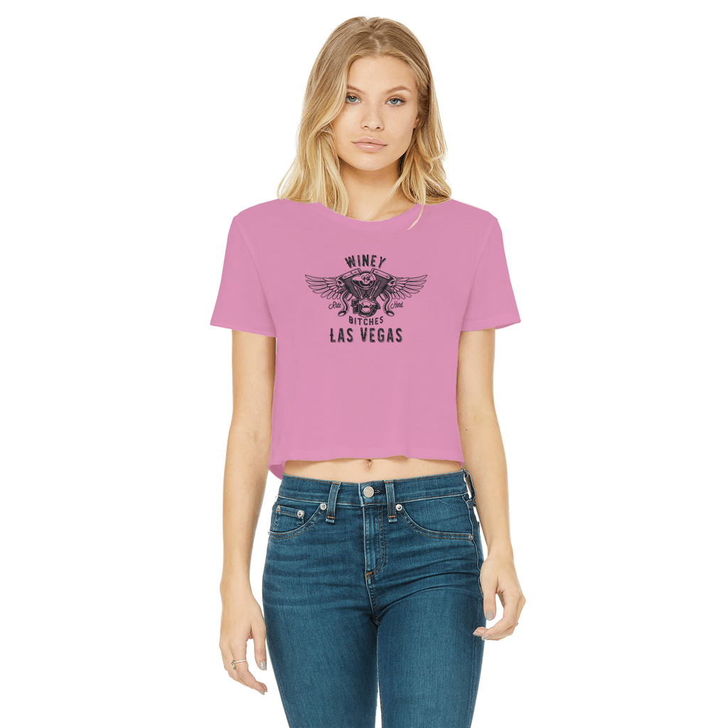 Apparel Azalea / Female / S Winey Bitches Co "Ride Hard Las Vegas" Cropped Raw Edge Tee WineyBitchesCo