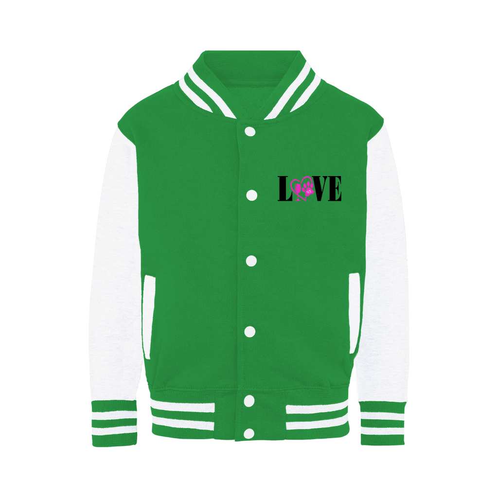 Apparel Kelly Green / White / XS WineyBitches.co "Love Paw"- Varsity Jacket WineyBitchesCo