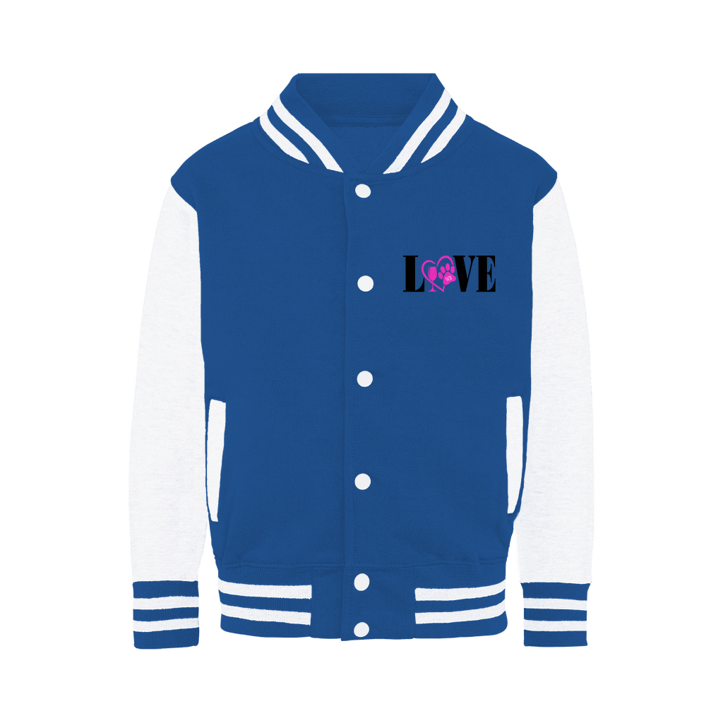 Apparel Royal Blue / White / XS WineyBitches.co "Love Paw"- Varsity Jacket WineyBitchesCo