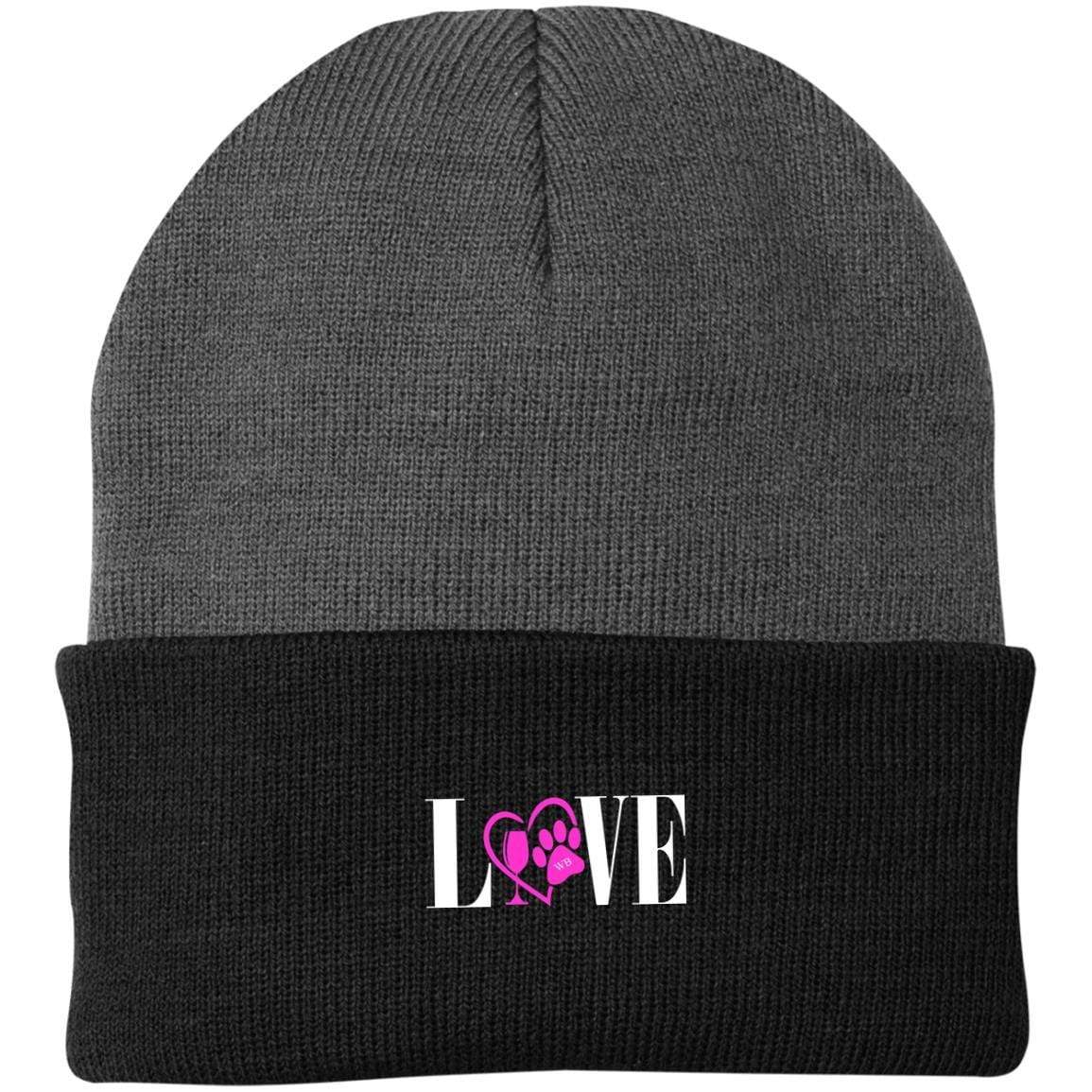 Hats Athletic Oxford/Black / One Size Winey Bitches Co "Adopt" Embroidered Knit Cap WineyBitchesCo
