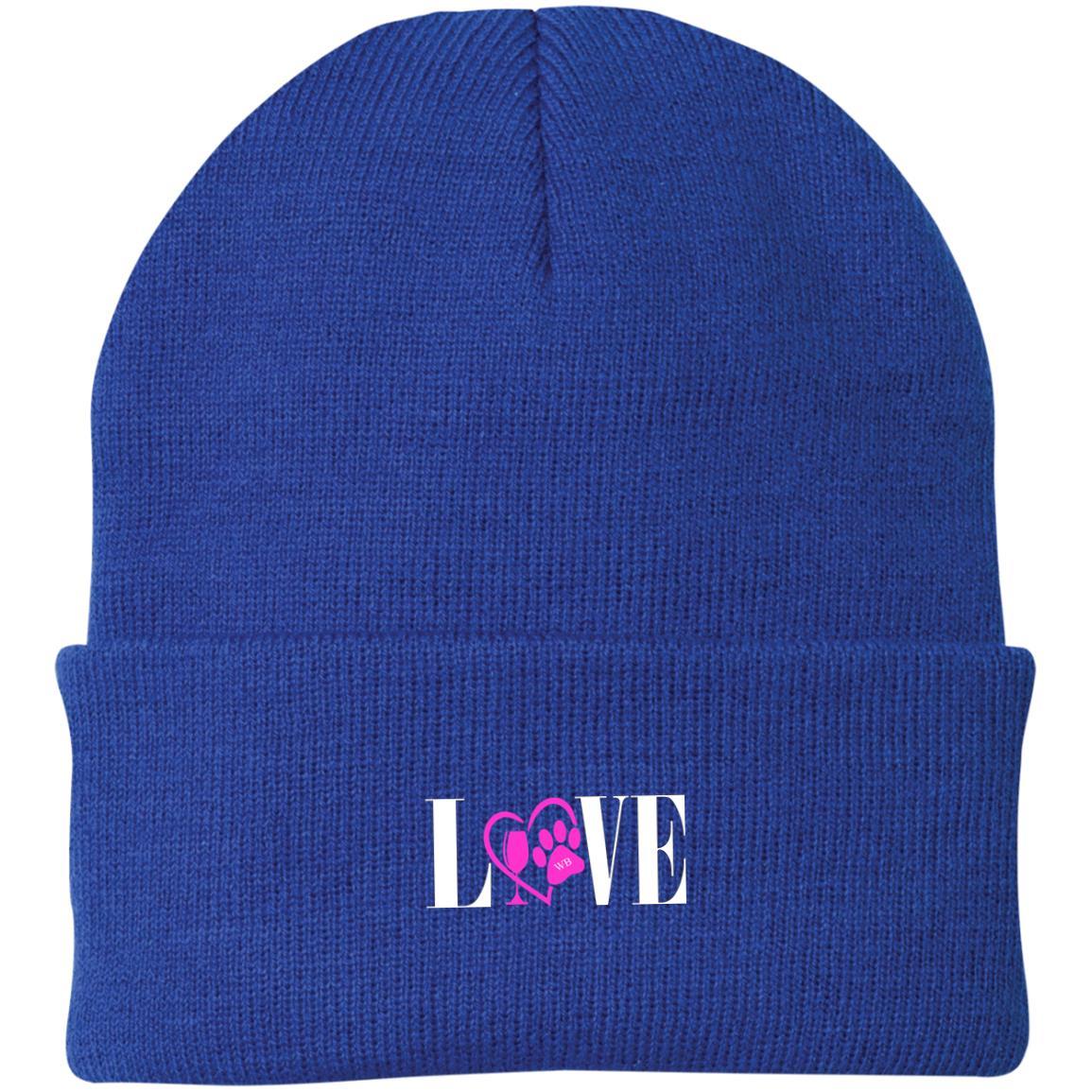Hats Athletic Royal / One Size Winey Bitches Co "Adopt" Embroidered Knit Cap WineyBitchesCo