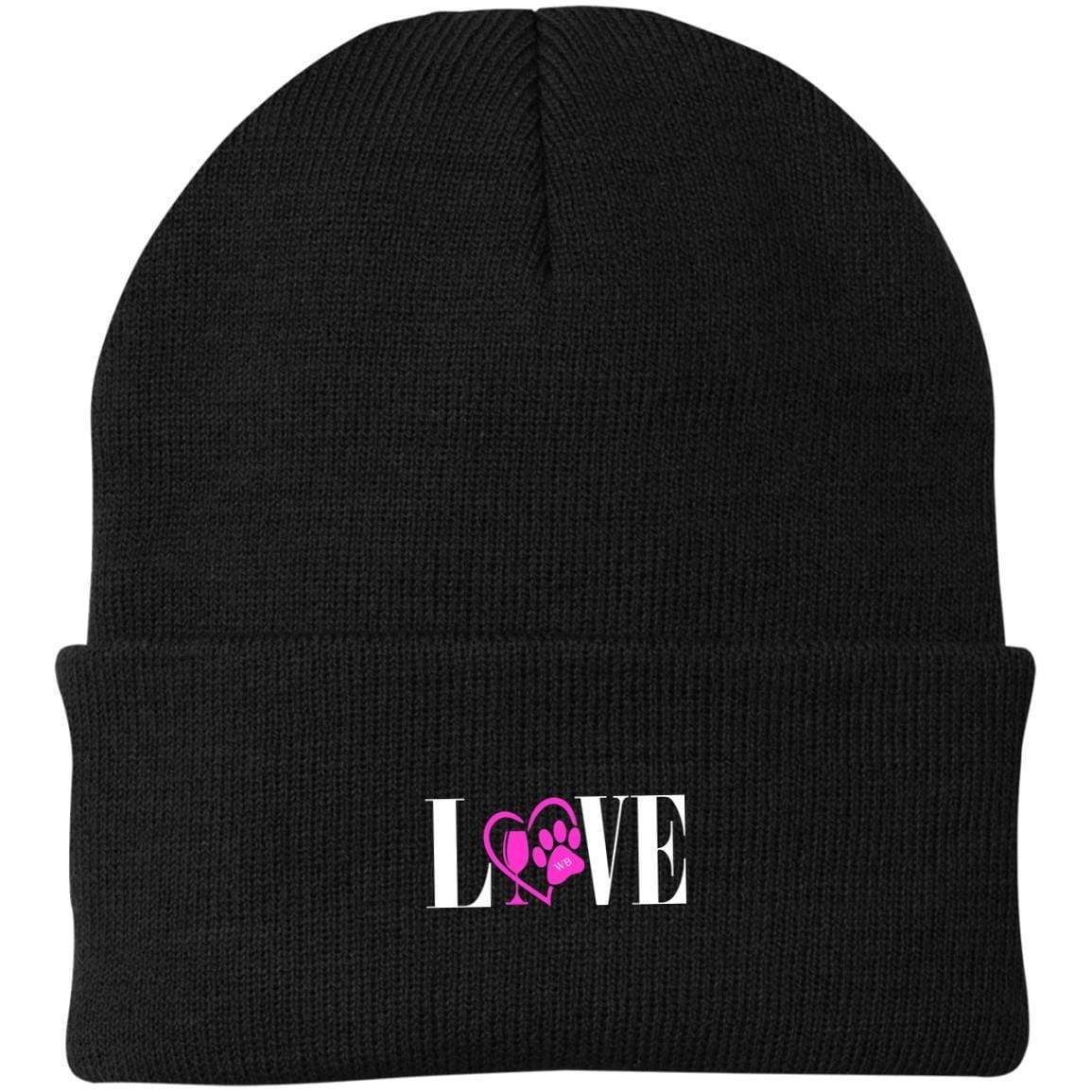 Hats Black / One Size Winey Bitches Co "Adopt" Embroidered Knit Cap WineyBitchesCo