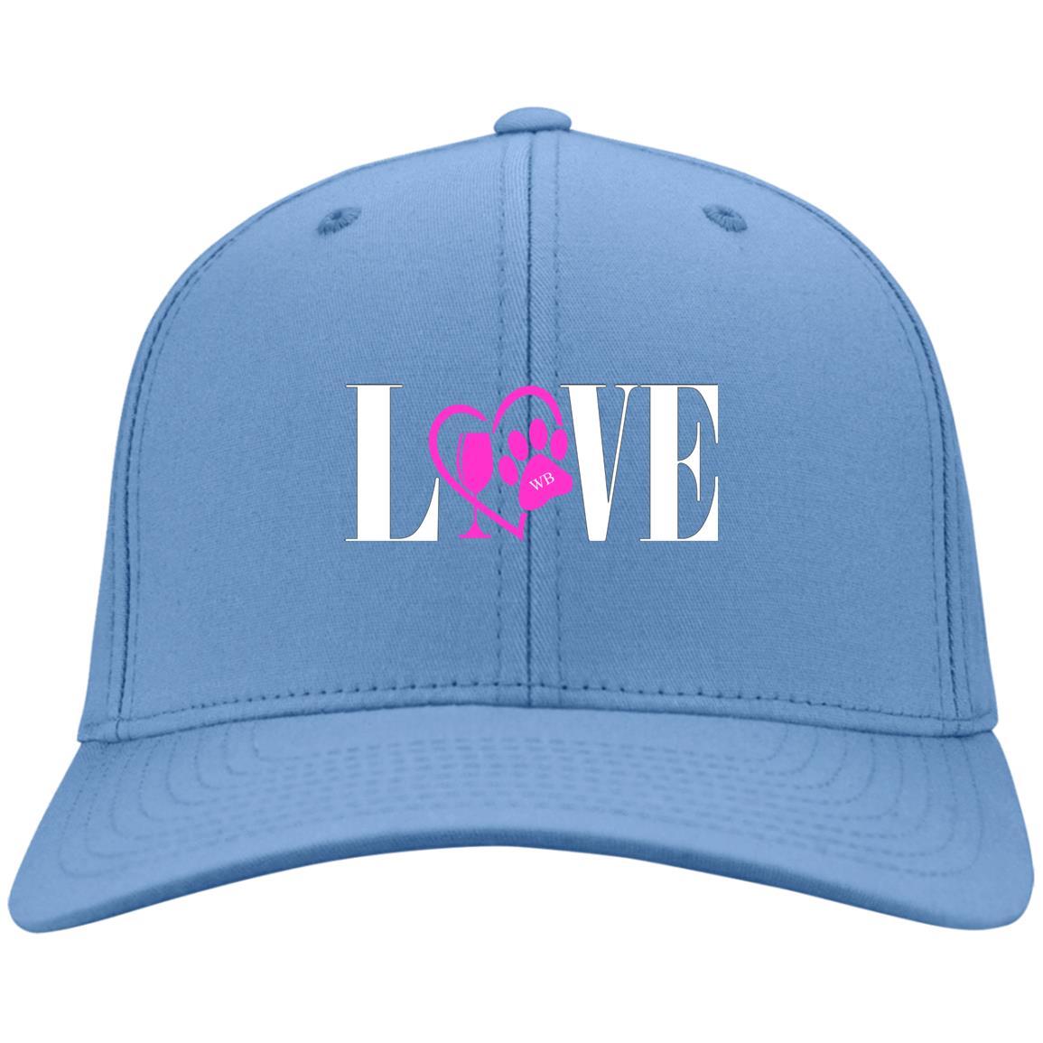 Hats Carolina Blue / One Size Winey Bitches Co Love Embroidered Twill Cap (Wht Letters) WineyBitchesCo