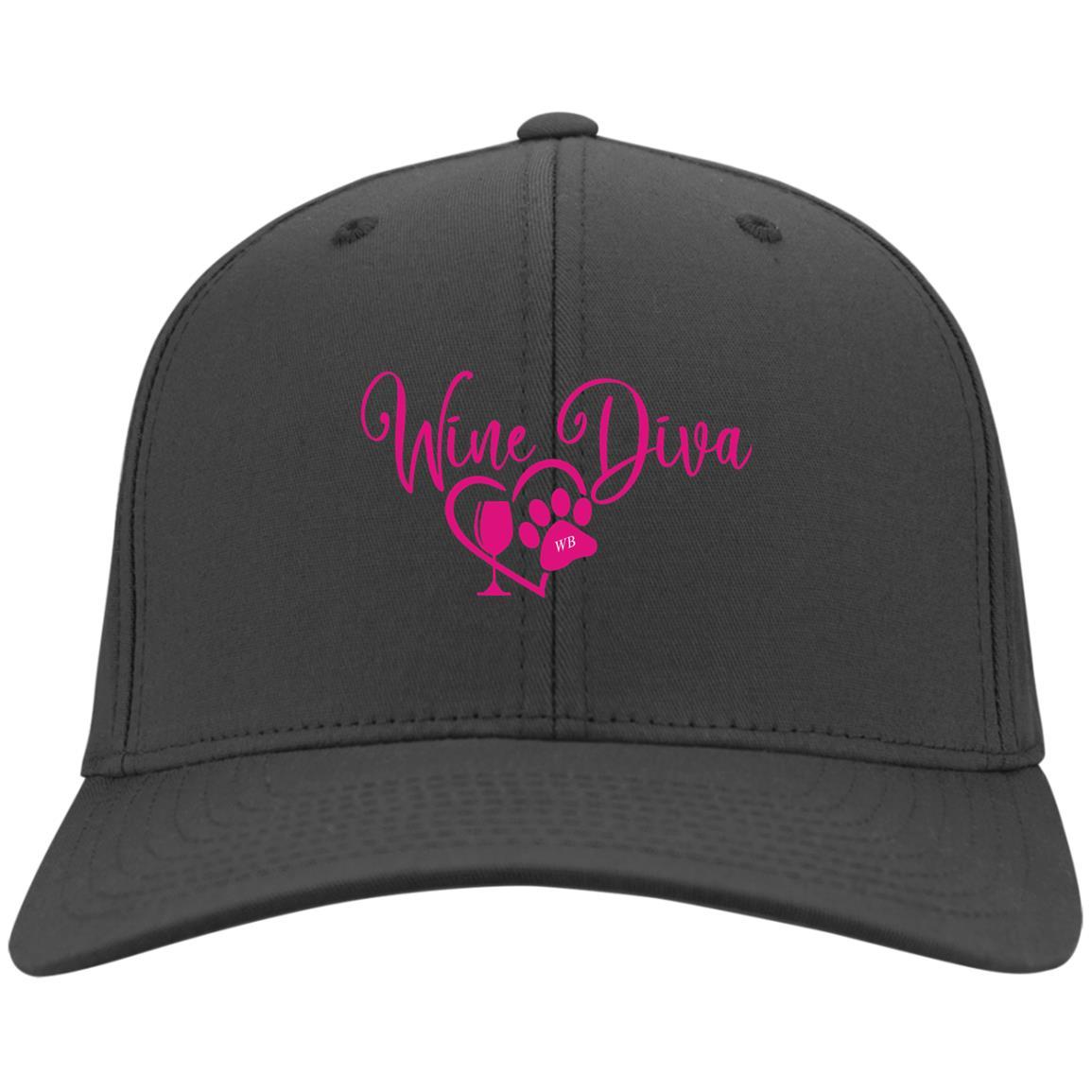 Hats Charcoal / One Size Winey Bitches Co "Wine Diva" Embroidered Twill Cap WineyBitchesCo