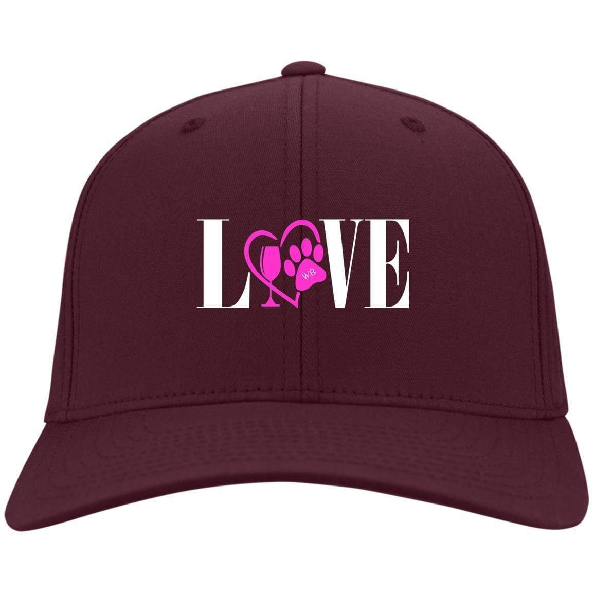 Hats Maroon / One Size Winey Bitches Co Love Embroidered Twill Cap (Wht Letters) WineyBitchesCo