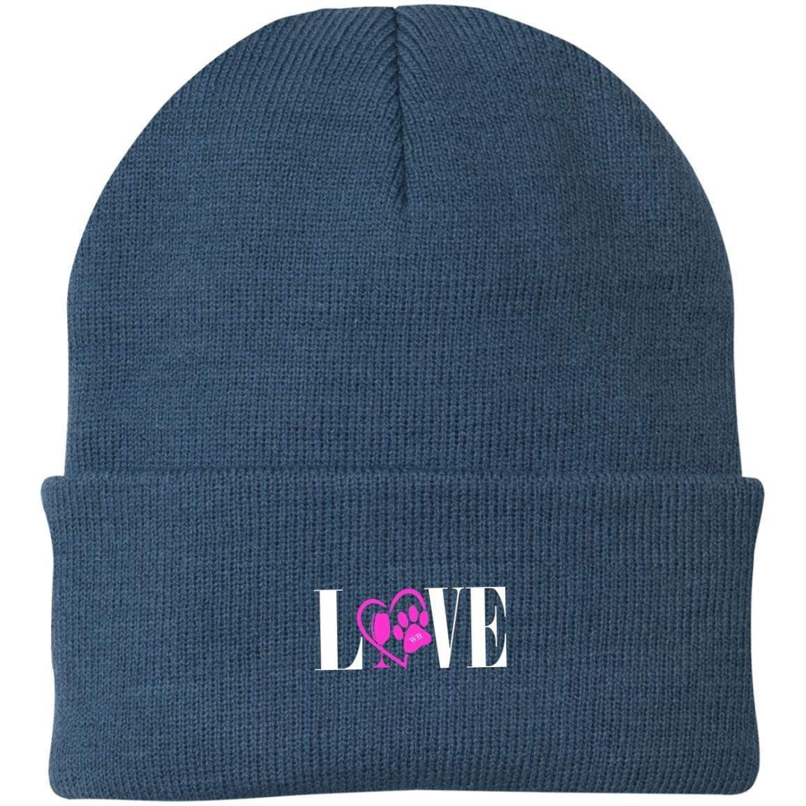 Hats Millennium Blue / One Size Winey Bitches Co "Adopt" Embroidered Knit Cap WineyBitchesCo