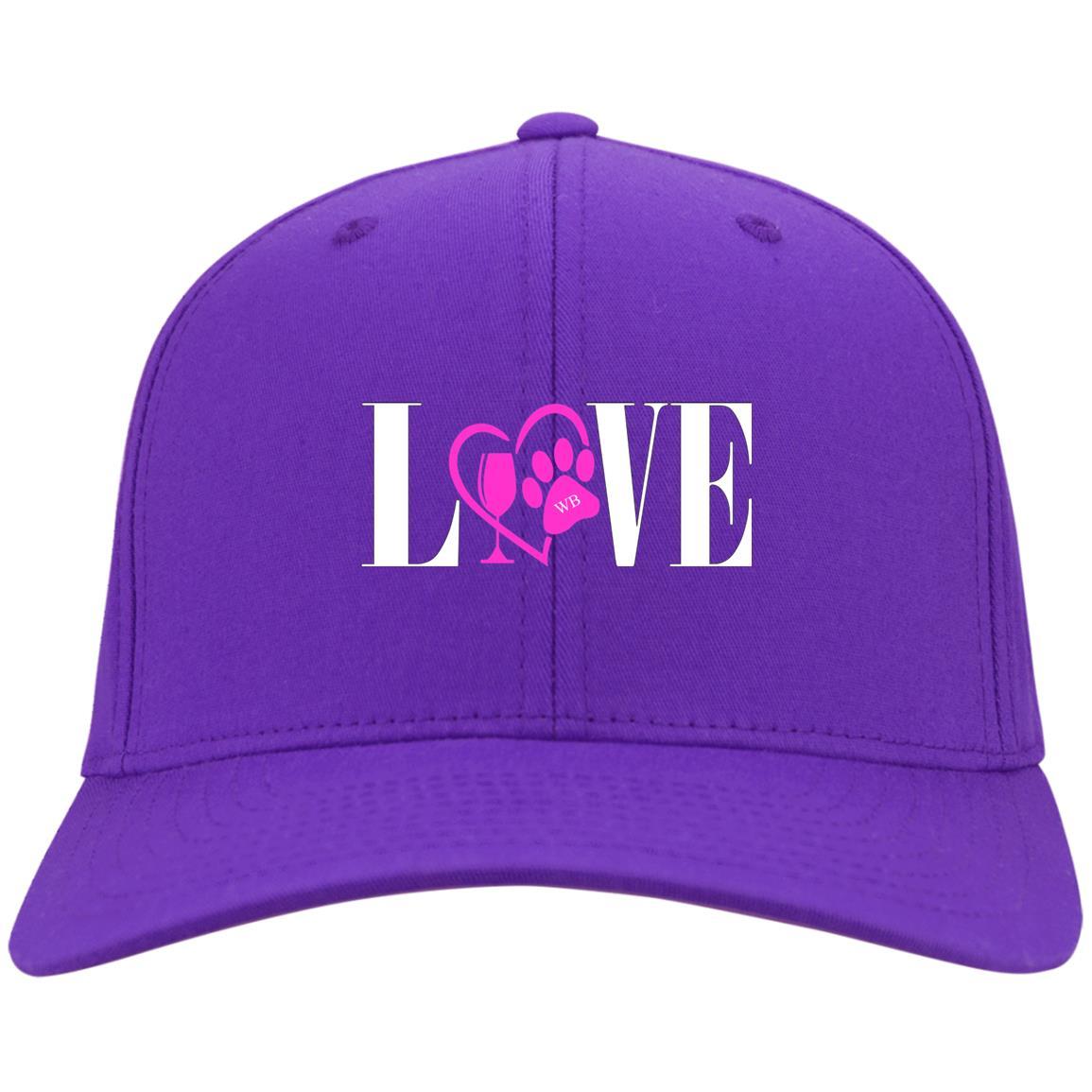 Hats Purple / One Size Winey Bitches Co Love Embroidered Twill Cap (Wht Letters) WineyBitchesCo