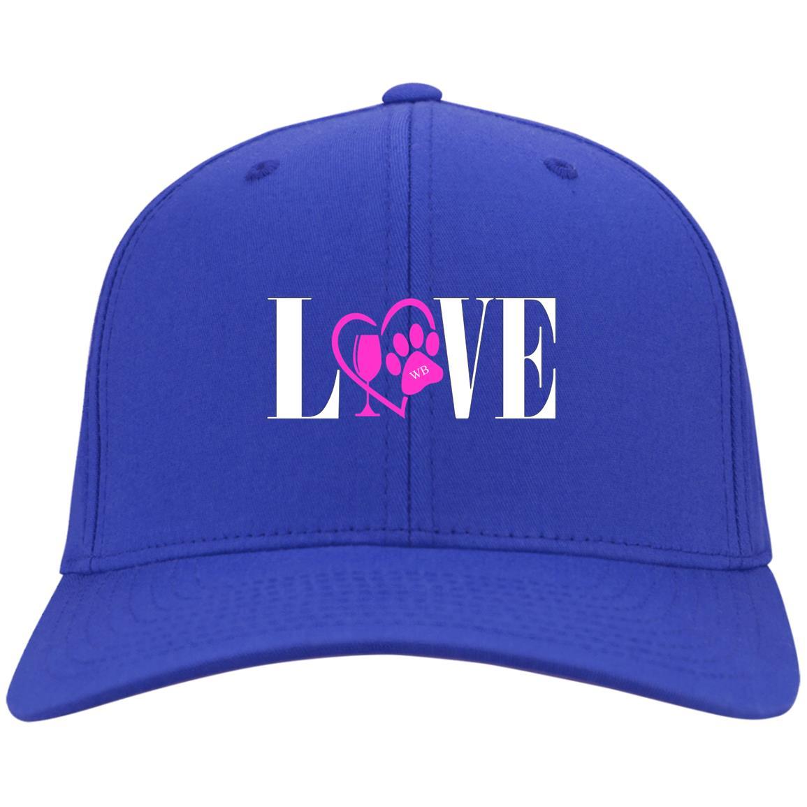 Hats Royal / One Size Winey Bitches Co Love Embroidered Twill Cap (Wht Letters) WineyBitchesCo