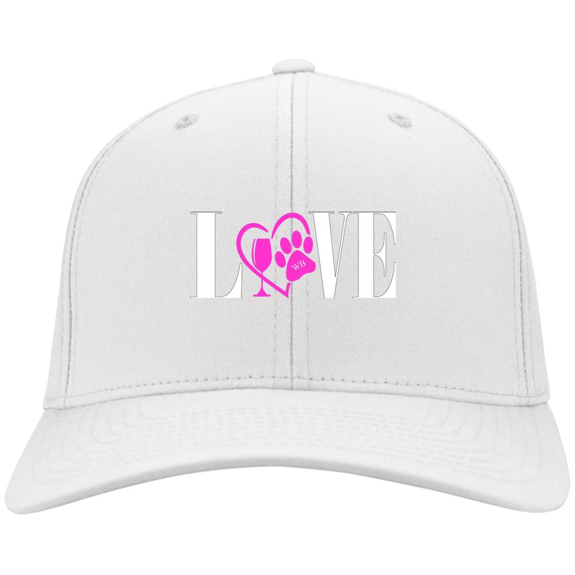 Hats White / One Size Winey Bitches Co Love Embroidered Twill Cap (Wht Letters) WineyBitchesCo