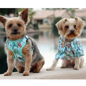 Doggie Hawaiian Camp Shirt - Surfboards and Palms - Winey Bitches - Wine- Women- K9's