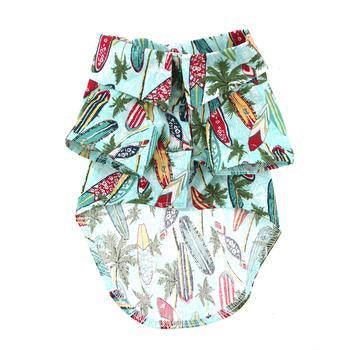 Doggie Hawaiian Camp Shirt - Surfboards and Palms - Winey Bitches - Wine- Women- K9's