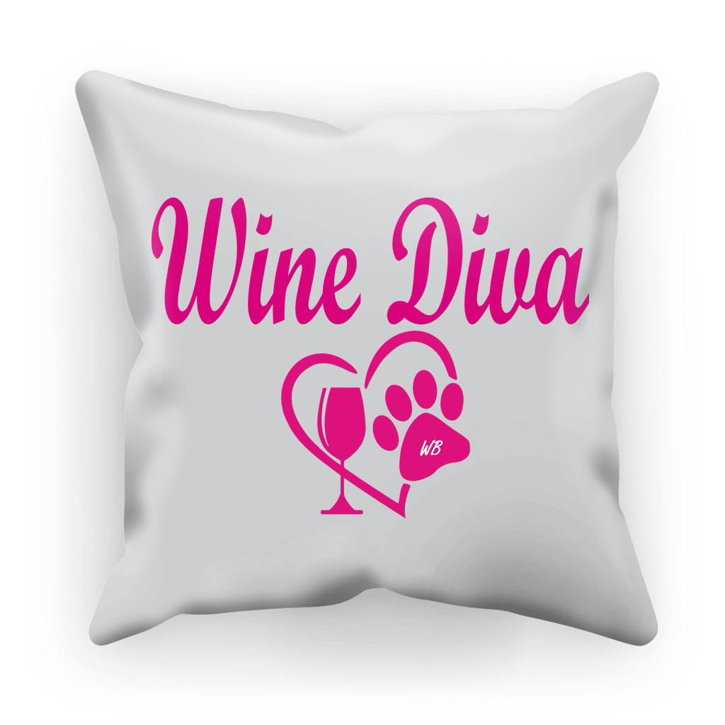 Homeware 17.7"x17.7" / Satin WineyBitches.co Wine Diva Collection Sublimation Cushion Cover WineyBitchesCo