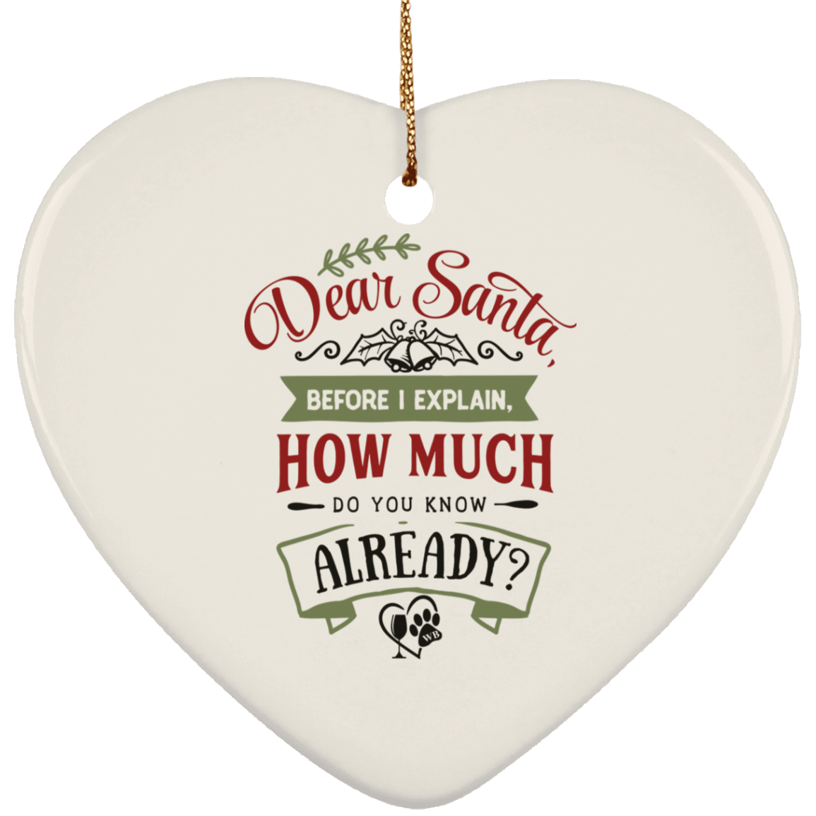 Housewares White / One Size SUBORNH Ceramic Heart Ornament WineyBitchesCo