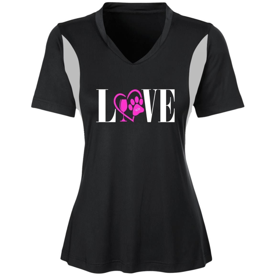 Jerseys Black / X-Small WineyBitches.co "Love Paw" Collection -Wht Lettering Team 365 Ladies' All Sport Jersey WineyBitchesCo