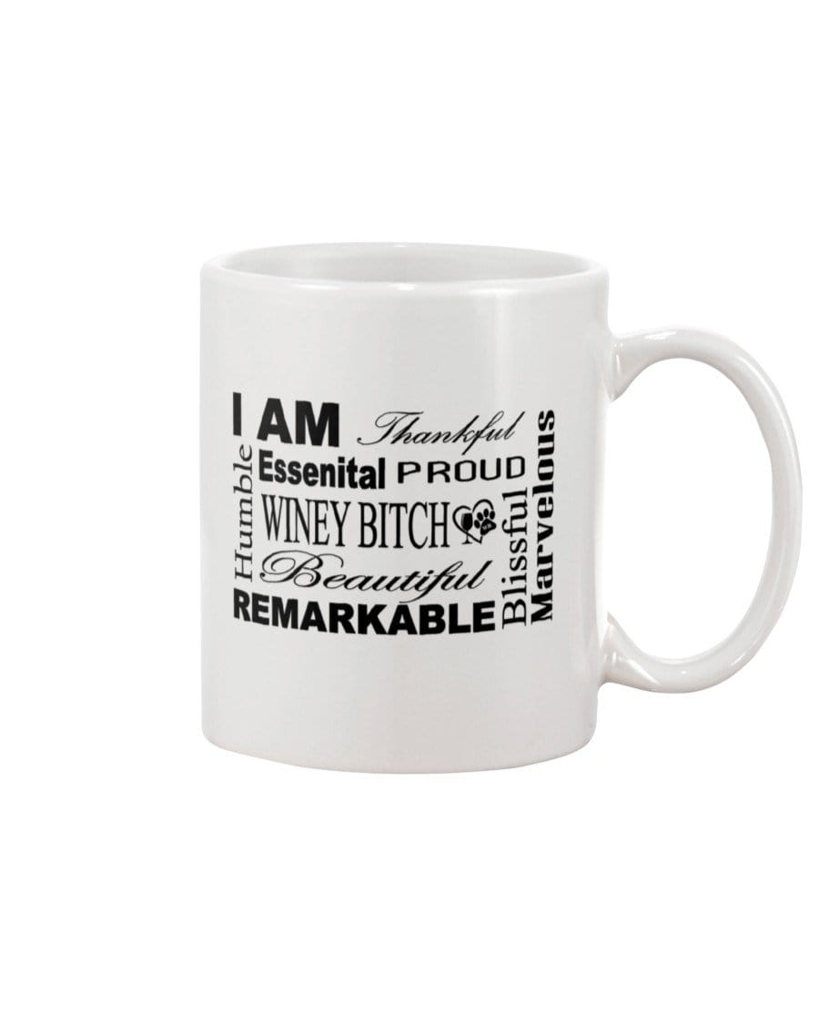 Mugs White / 15Oz Winey Bitches Co "I Am Proud" Black Lettering- 15oz White Mug WineyBitchesCo