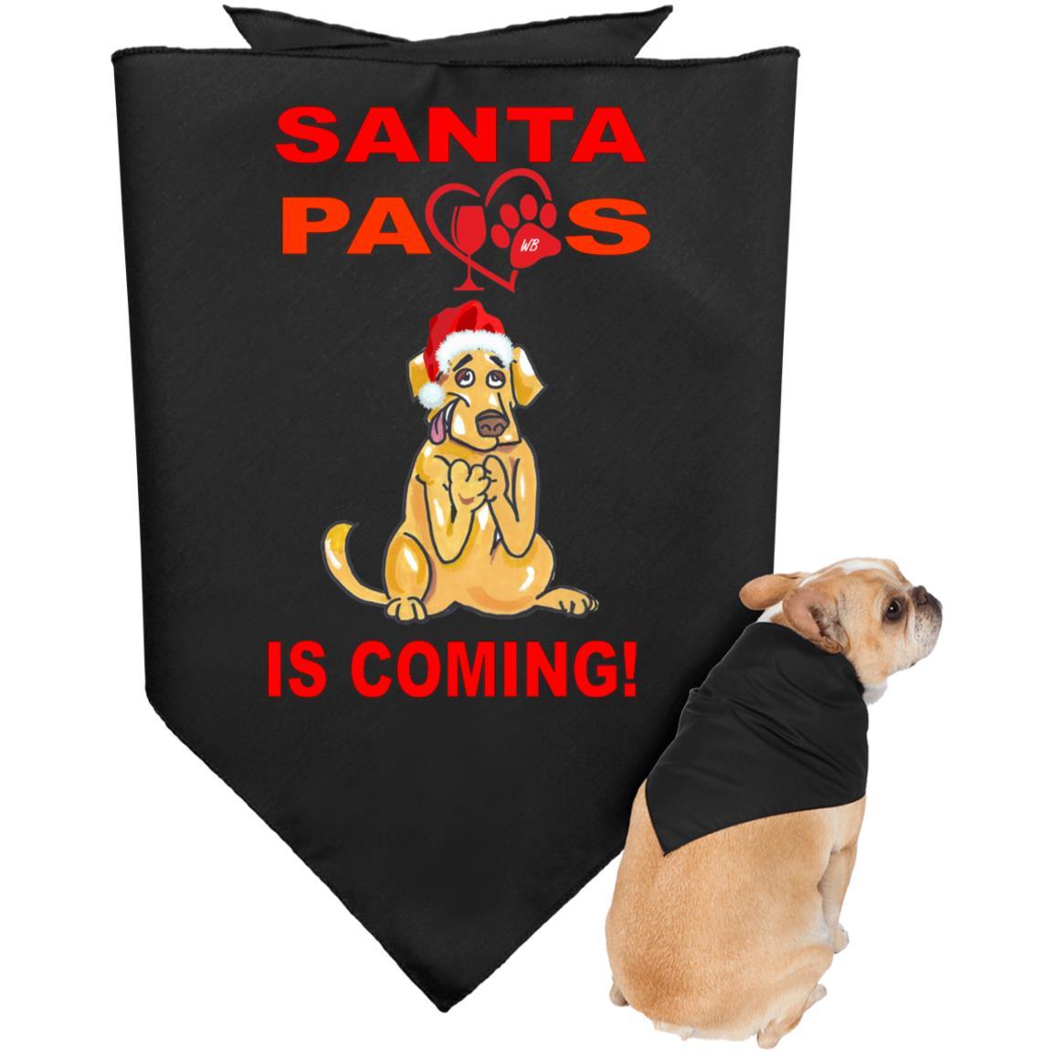 Pet Accessories Black / One Size WineyBitches.co "Santa Paws Is Coming" Doggie Bandana WineyBitchesCo