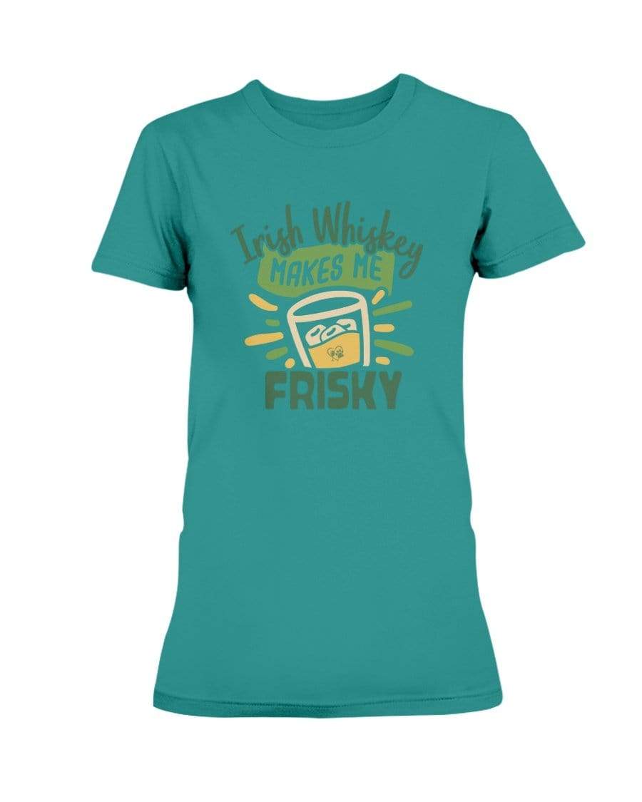 Shirts Antique Jade Dome / S Winey Bitches Co "Irish Whiskey Makes Me Frisky" Ladies Missy T-Shirt WineyBitchesCo