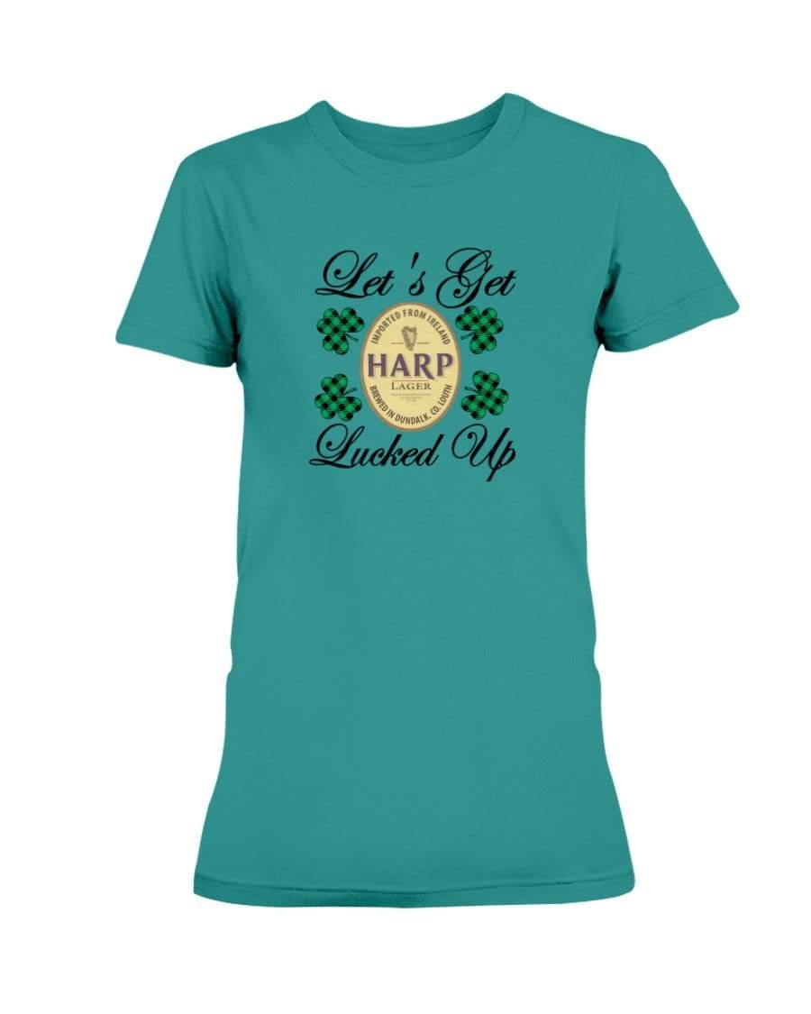Shirts Antique Jade Dome / S Winey Bitches Co "Let's Get Lucked Up" Harp Ladies Missy T-Shirt WineyBitchesCo
