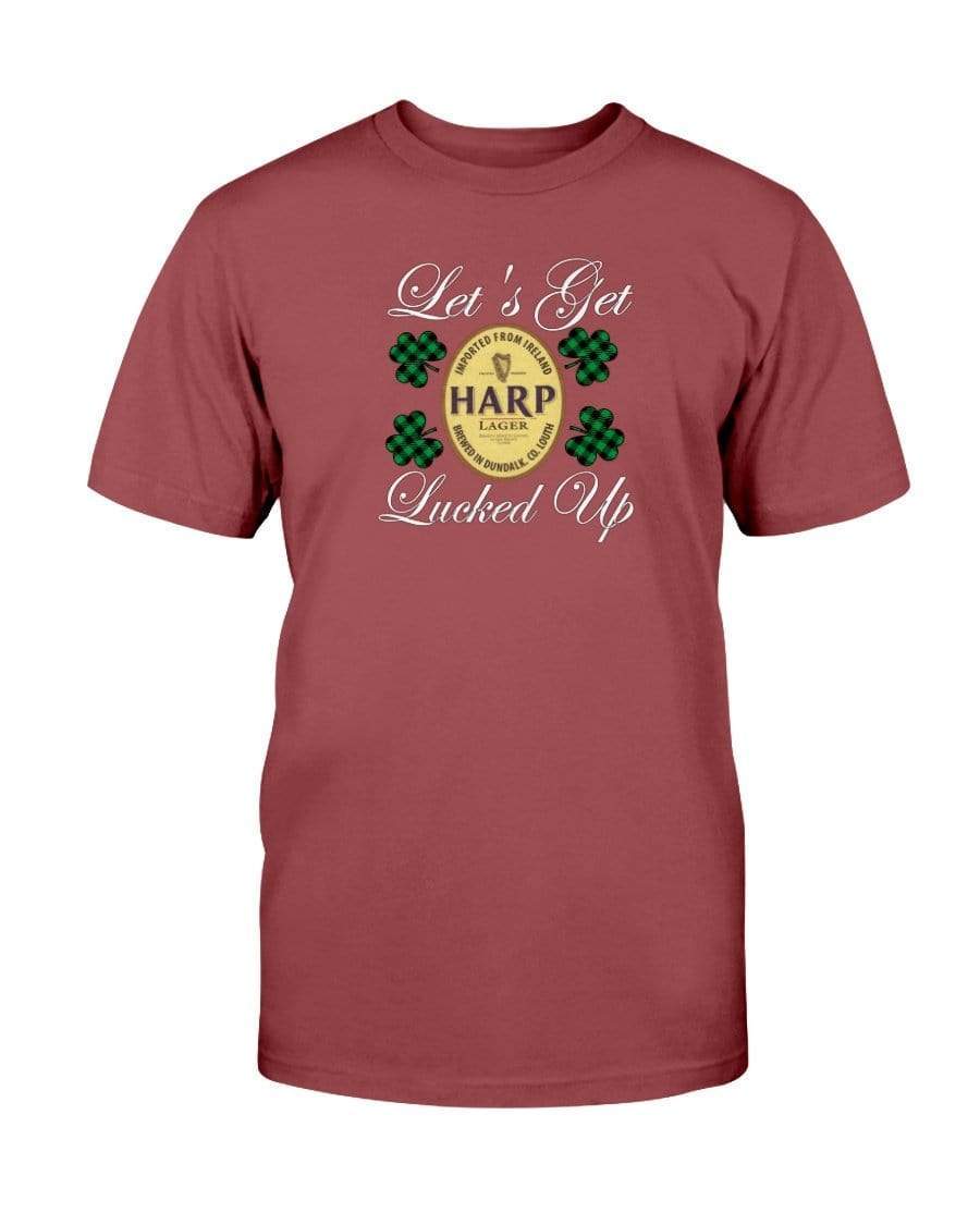 Shirts Antque Cherry Red / S Winey Bitches Co "Let's Get Lucked Up" Harp Wht Lettering Ultra Cotton T-Shirt WineyBitchesCo