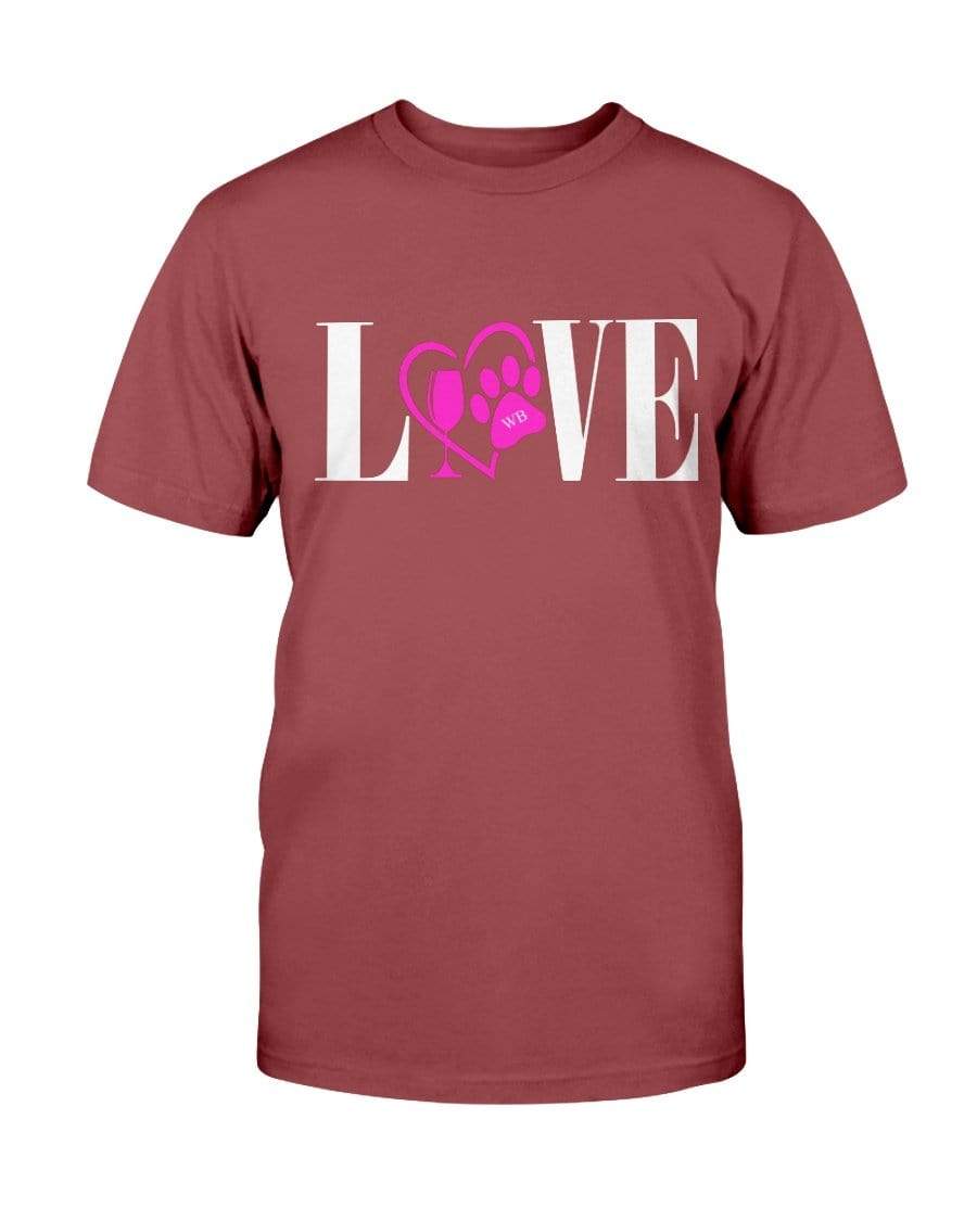 Shirts Antque Cherry Red / S Winey Bitches Co "Love" Wht Letters Ultra Cotton T-Shirt WineyBitchesCo