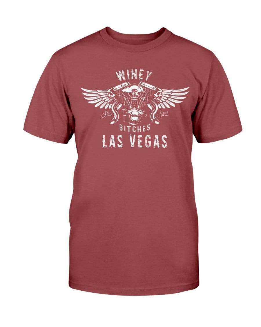 Shirts Antque Cherry Red / S Winey Bitches "Ride Hard Las Vegas" Ultra Cotton T-Shirt-Wht Lettering WineyBitchesCo