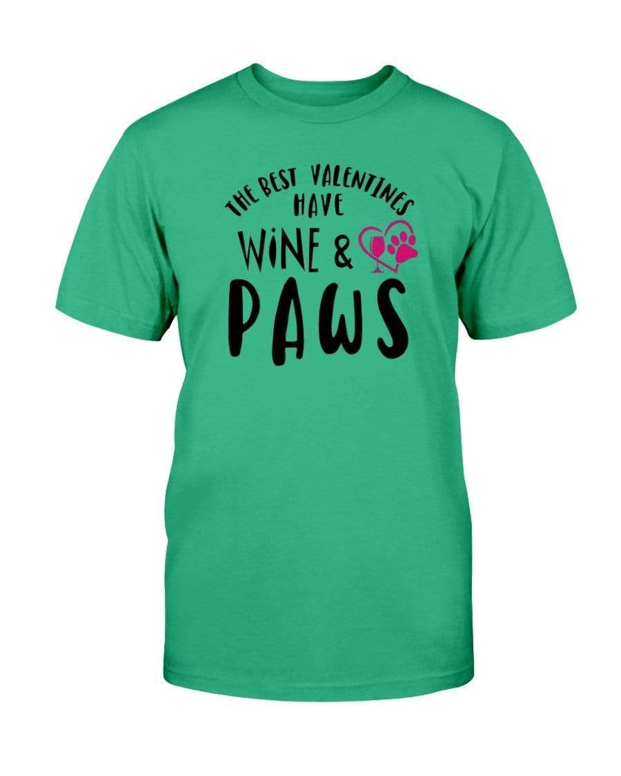 Shirts Antque Irish Green / S Winey Bitches Co "The Best Valentines Have Wine And Paws" Ultra Cotton T-Shirt WineyBitchesCo