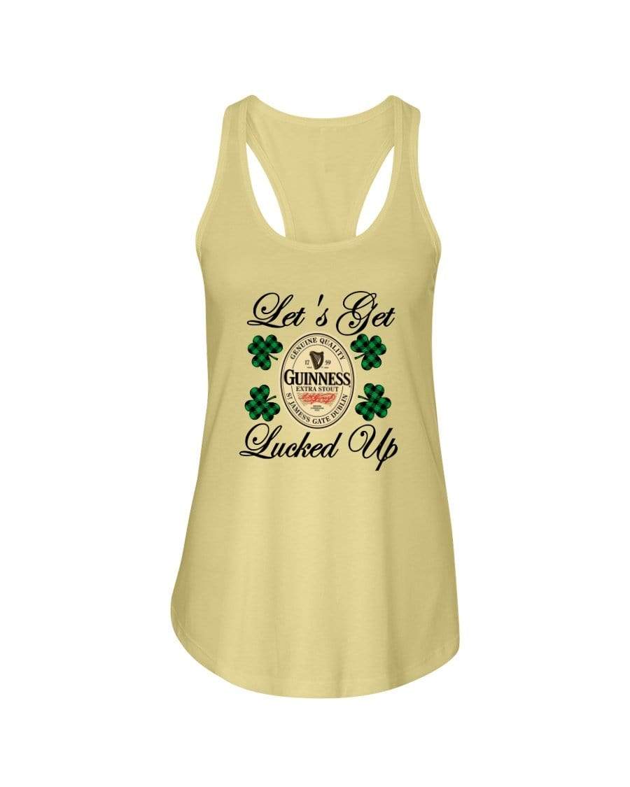 Shirts Banana Cream / XS Winey Bitches Co "Let's Get Lucked Up" Guinness Ladies Racerback Tank Top* WineyBitchesCo