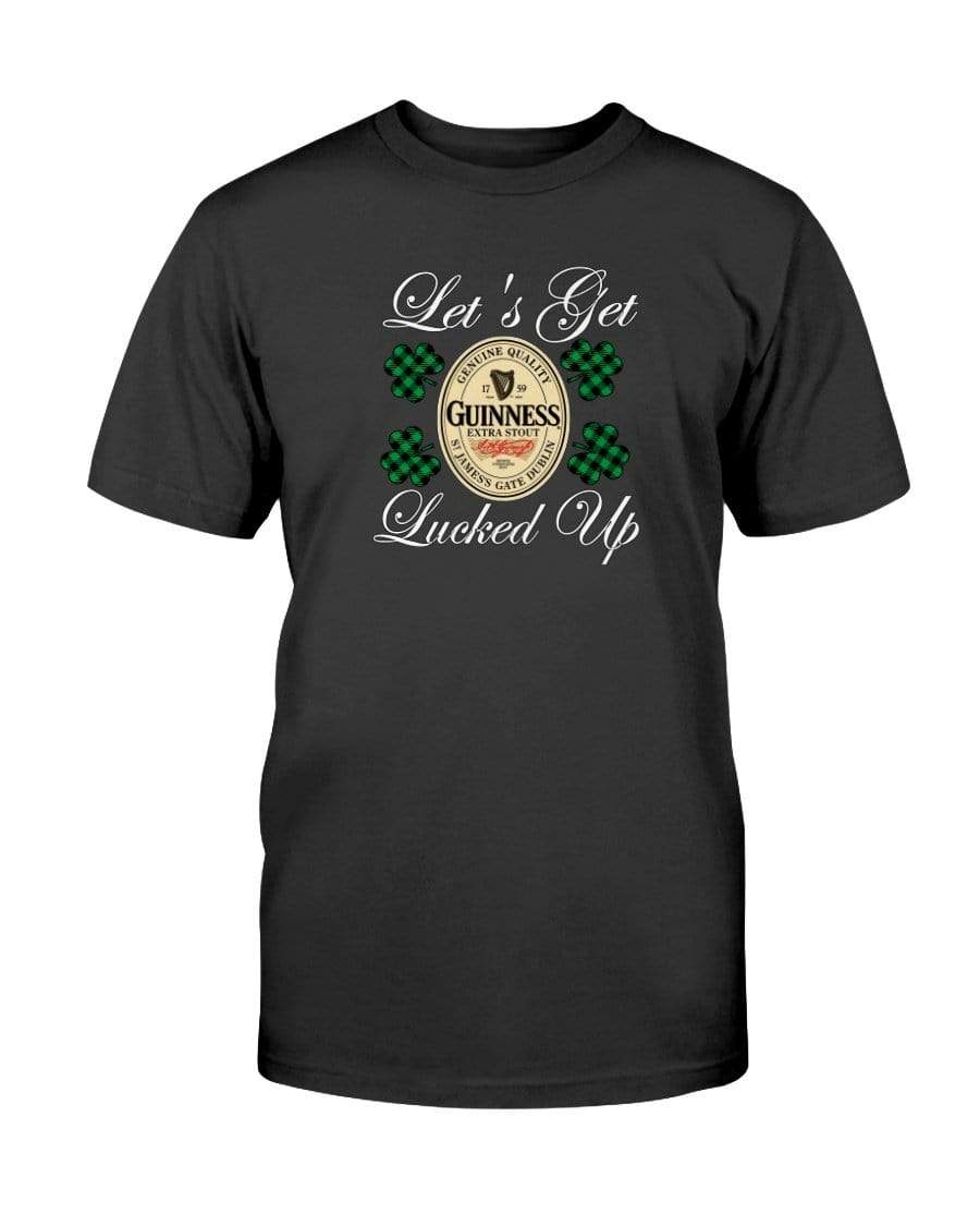 Shirts Black / S Winey Bitches Co "Let's Get Lucked Up" Guinness Wht Lettering Ultra Cotton T-Shirt WineyBitchesCo